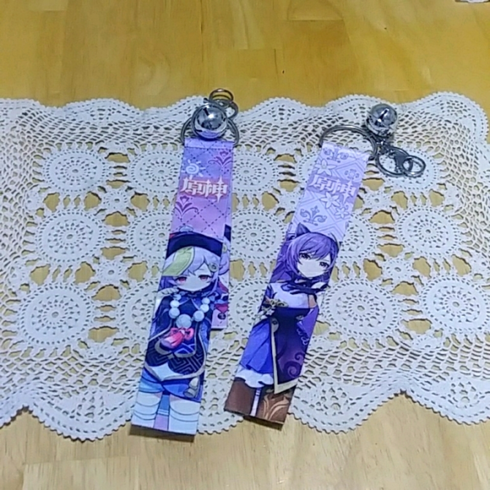 Anime Sash Keyrings with bell,  New